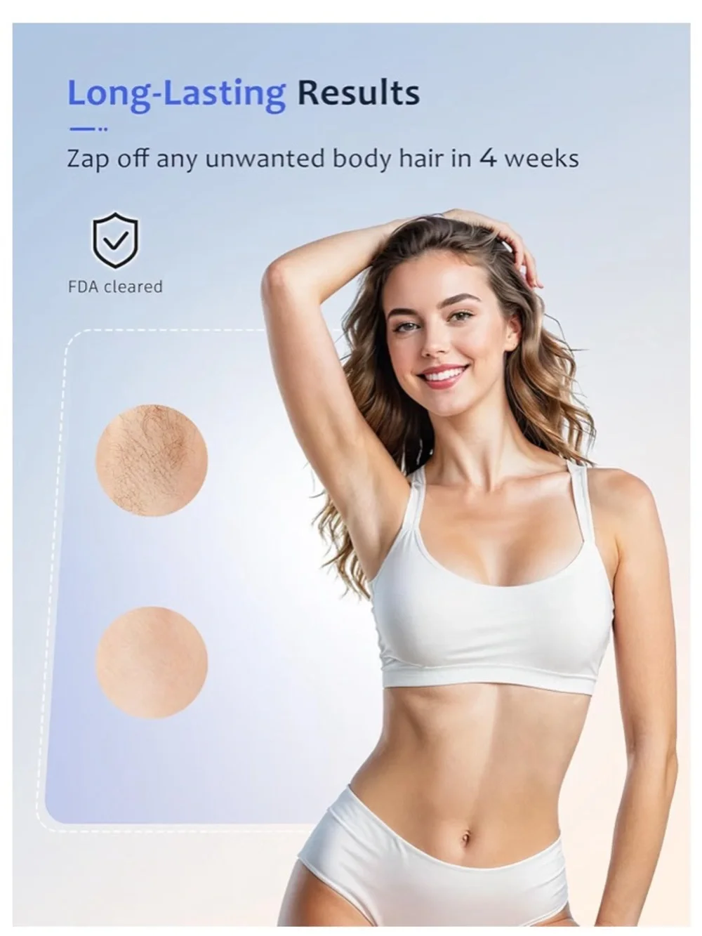 White & Rose Gold Handheld IPL Hair Removal Device